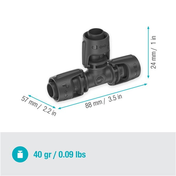 13mm Irrigation Pipe and Fittings Default Gardena Tee Connector 13mm (2 Pack) - 13201