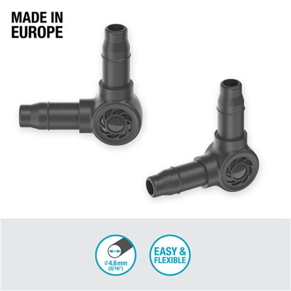 4.6mm Irrigation Pipe and Fittings Default Gardena Micro Elbow Connector 4.6mm (10 Pack) - 13212