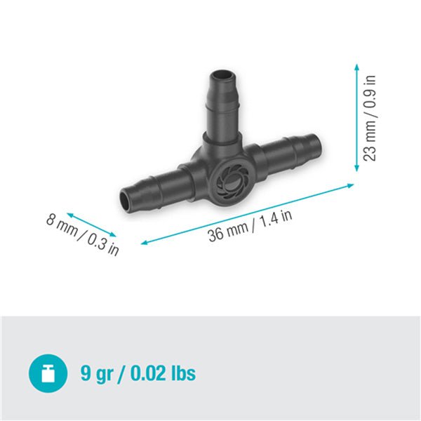 4.6mm Irrigation Pipe and Fittings Default Gardena Micro Tee Connector 4.6mm (10 Pack) - 13211