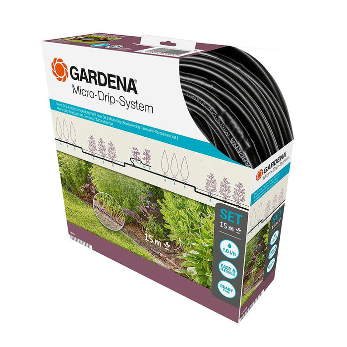 Drip Irrigation Kits Default Gardena Micro Drip Line Starter Set for Planted Rows - 13010