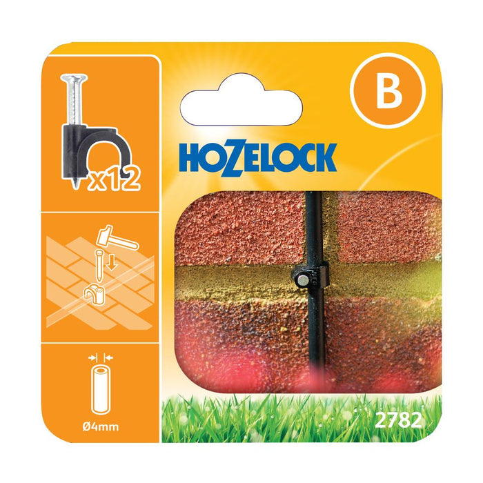 4mm Irrigation Pipe and Fittings Hozelock Micro Wall Clips 4mm (12 Pack) - 2782