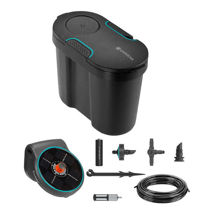 Drip Irrigation Kits Gardena AquaBloom Set with 10.5L Water Reservoir - 13301 Gardena Solar Powered Irrigation AquaBloom Set - 13300