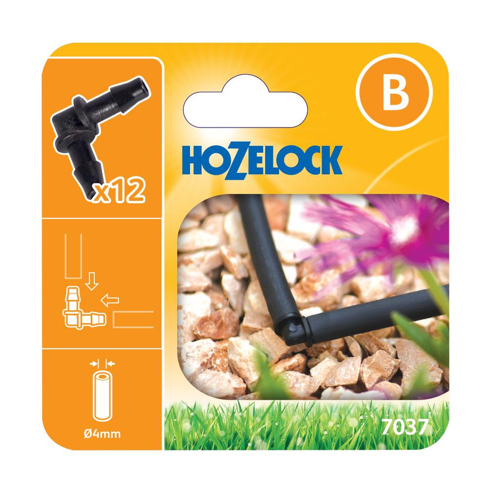 Hozelock Elbow Connector 4mm (12 Pack) 7037 Easy Garden Irrigation