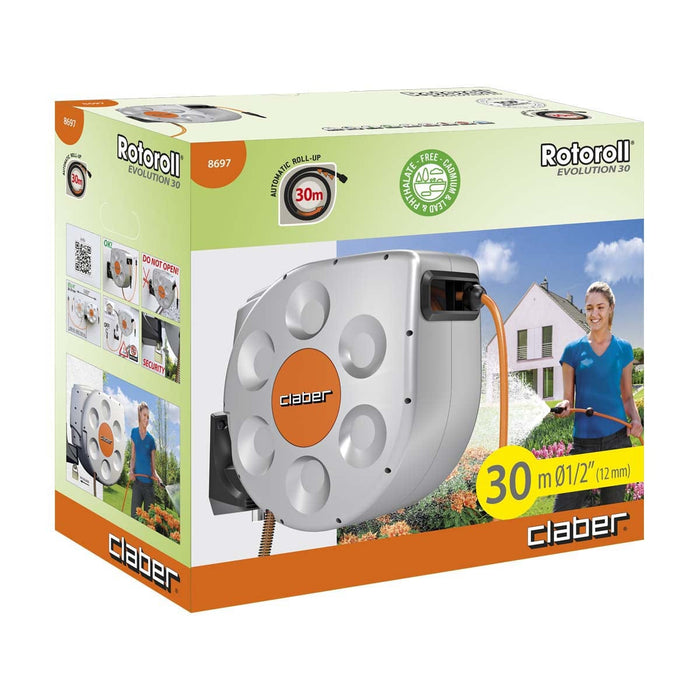 Claber Hose Reels Claber Rotoroll Evolution 30M Automatic Hose Reel - 8697