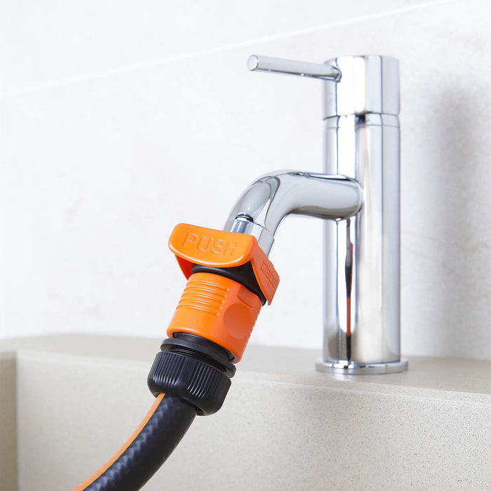 Indoor hose tap shop connector