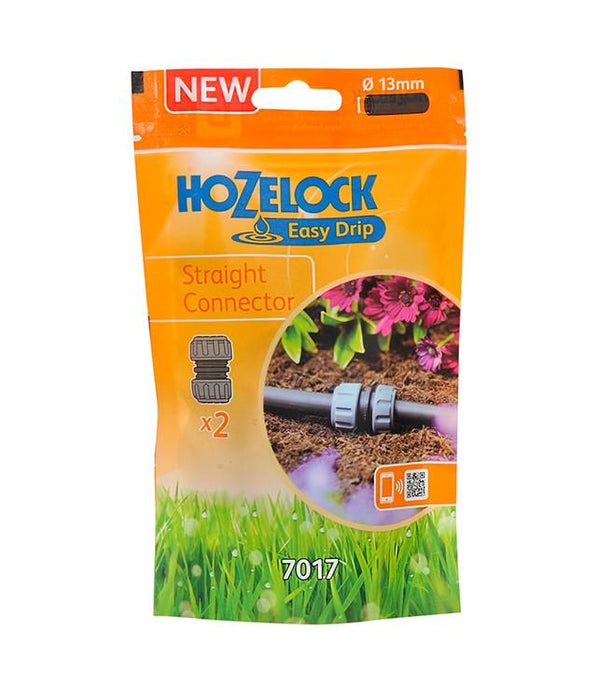 Hozelock Micro Irrigation Connectors Hozelock Universal Straight/Joiner 13mm (2 Pack) - 7017
