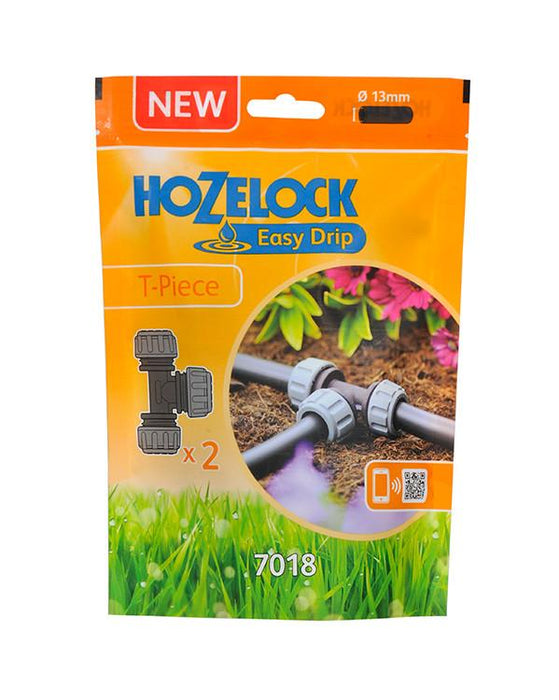Hozelock Micro Irrigation Connectors Hozelock Universal Tee-Piece 13mm (2 Pack) - 7018