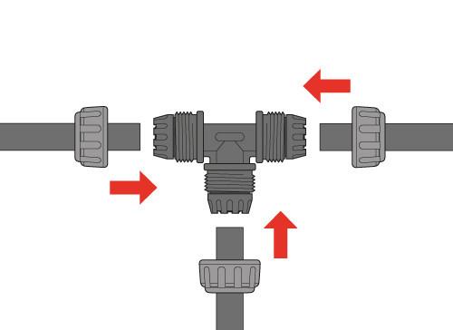 Hozelock Micro Irrigation Connectors Hozelock Universal Tee-Piece 13mm (2 Pack) - 7018