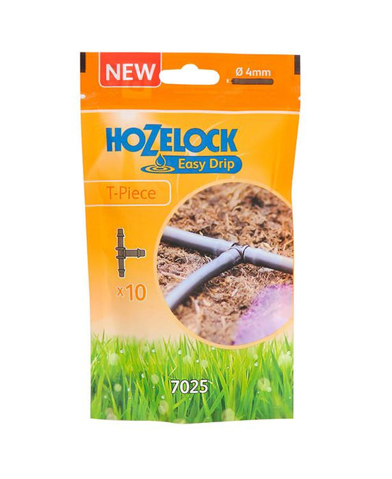 Hozelock Micro Irrigation Connectors Hozelock Universal Tee-Pieces 4mm (10 Pack) - 7025