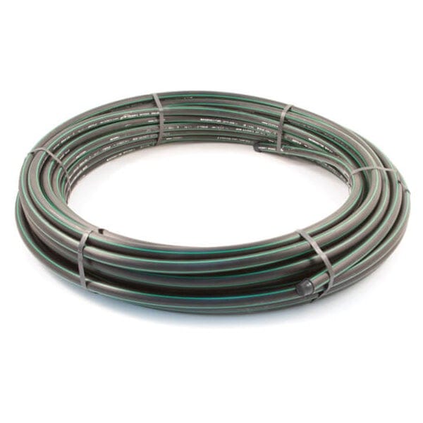 MDPE Pipe & Fittings 25mm HDPE Pipe Black (Green Stripe) 100 Metre