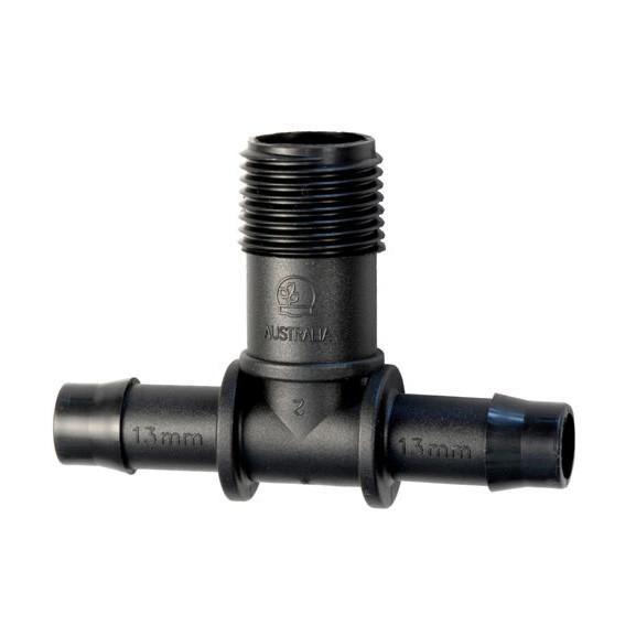 Supply Pipe Irrigation Fittings - 13mm - Threaded Tee Connector 13mm X 3/4"